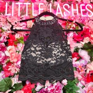 Black Lace Crop Top